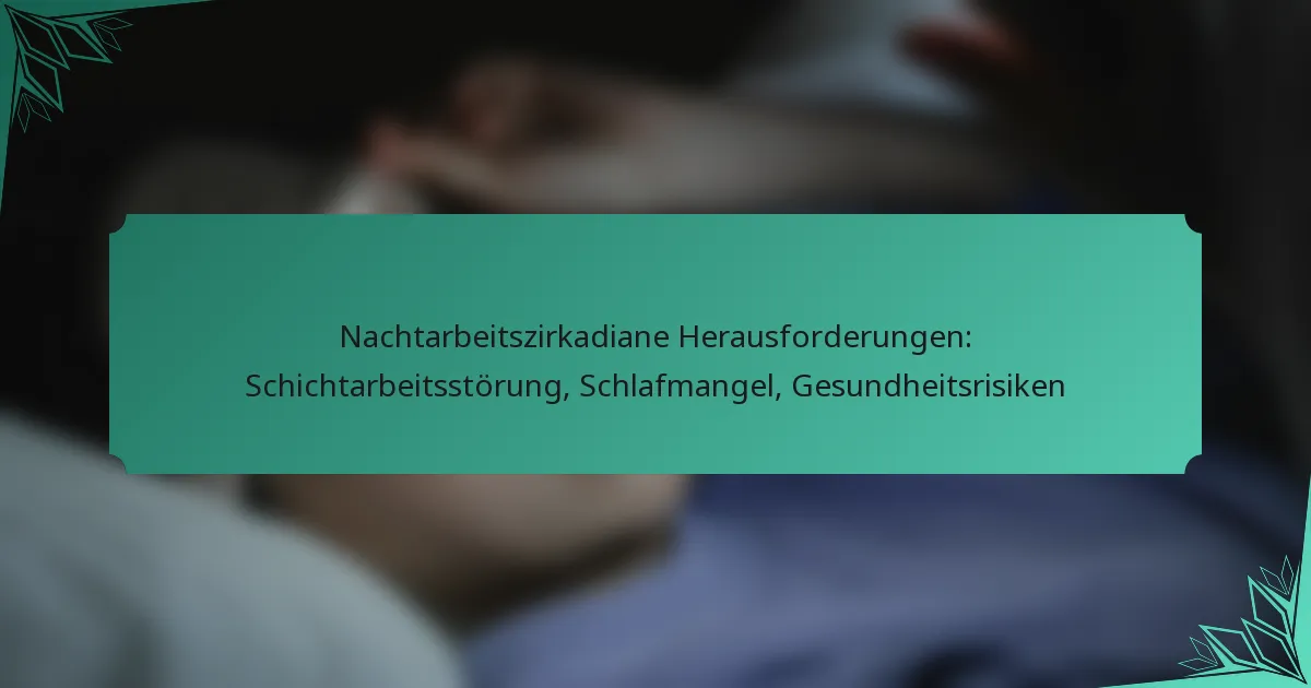 Nachtarbeitszirkadiane Herausforderungen: Schichtarbeitsstörung, Schlafmangel, Gesundheitsrisiken